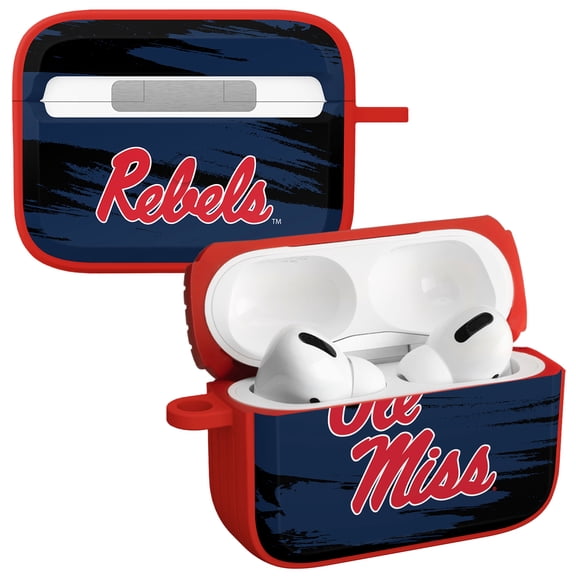 Mississippi Ole Miss Rebels Paint Stripe HDX Case Cover Compatible with Apple AirPods Pro 1 & 2 by Affinity Bands