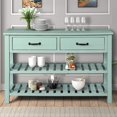thumbnail image 3 of Console Tables for Entryway, Baysitone Wood Sofa Table with 2 Drawers and 2 Tiers Shelves for Living Room (Antique Blue), 3 of 7