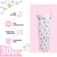thumbnail image 3 of Cow Gifts 30 Oz Tumbler with Top Handle and Flip Straw, Cute Pastel Cow Stainless Steel Insulated Water Bottle Cup, Pets Lover Birthday Gifts for Women Men, 3 of 6