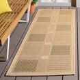 thumbnail image 2 of Safavieh Courtyard Eileen Geometric Indoor/Outdoor Runner Rug, Natural/Olive, 2'3" x 6'7", 2 of 7
