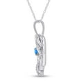 thumbnail image 2 of AFFY Blue Topaz & White Cubic Zirconia Mom Heart Pendant Necklace 14k White Gold over Silver, 2 of 5