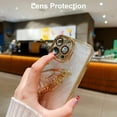 thumbnail image 3 of Compatible with iPhone 15 Pro Case, Cute 3D Glitter Butterfly, Luxurious Electroplated Frame Design, Slim Soft Shockproof Case for Ladies and Girls(Gold), 3 of 11