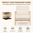thumbnail image 6 of S-HOME Mid-Century Upholstered Accent Chair  with Plush Foam Cushion and Curved Wood Armrests for Living Rooms or Bedrooms, Beige, 6 of 15