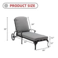 thumbnail image 5 of Aluminum Reclining Outdoor Chaise Lounge with Wheels and Cushions-Gray, 5 of 5