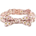 thumbnail image 2 of Bowtie Dog Collar Female, Bow Tie Floral Girl Dogs Collars, Adjustable Soft for Small Medium Large Cats, Cute Daisy Patterns Comfortable Cotton Collars with Metal Buckle, Durable Pet Puppy Gift Pink, 2 of 6