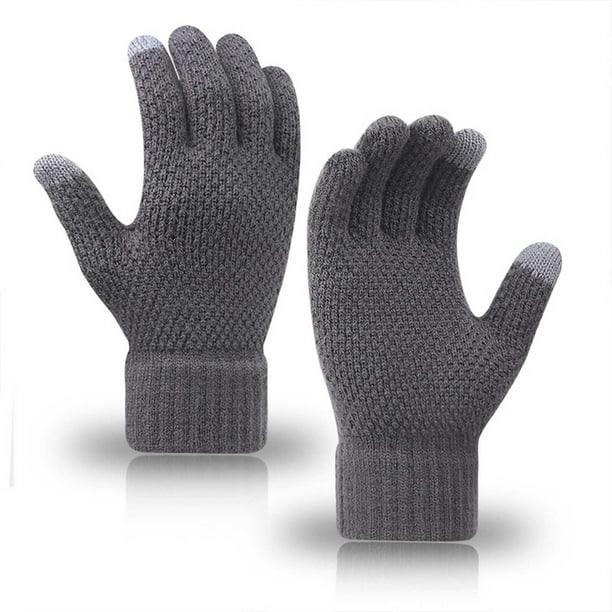 Guantes para hombre y mujer, de color bloqueado, para exteriores, sin dedos, de lana gruesa, informales, de moda, con parte superior acrílica.
