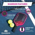 thumbnail image 3 of Diadem Warrior Pickleball Paddle | Carbon Fiber Face, 3X L-Core Hybrid Nomex Polymer  Core, Grit Paint Surface for Spin, Control and Power | Indoor/Outdoor | USAPA Approved, 3 of 6