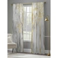 thumbnail image 4 of Golden Grey Tree Sheer Curtains 96 Inch Length 2 Panels Set for Living Room/Bedroom, Oil Painting Forest Abstract Art Semi Curtain Sheers Drapes Rod Pocket Curtains Window Treatment Set 52''x96''x2, 4 of 7