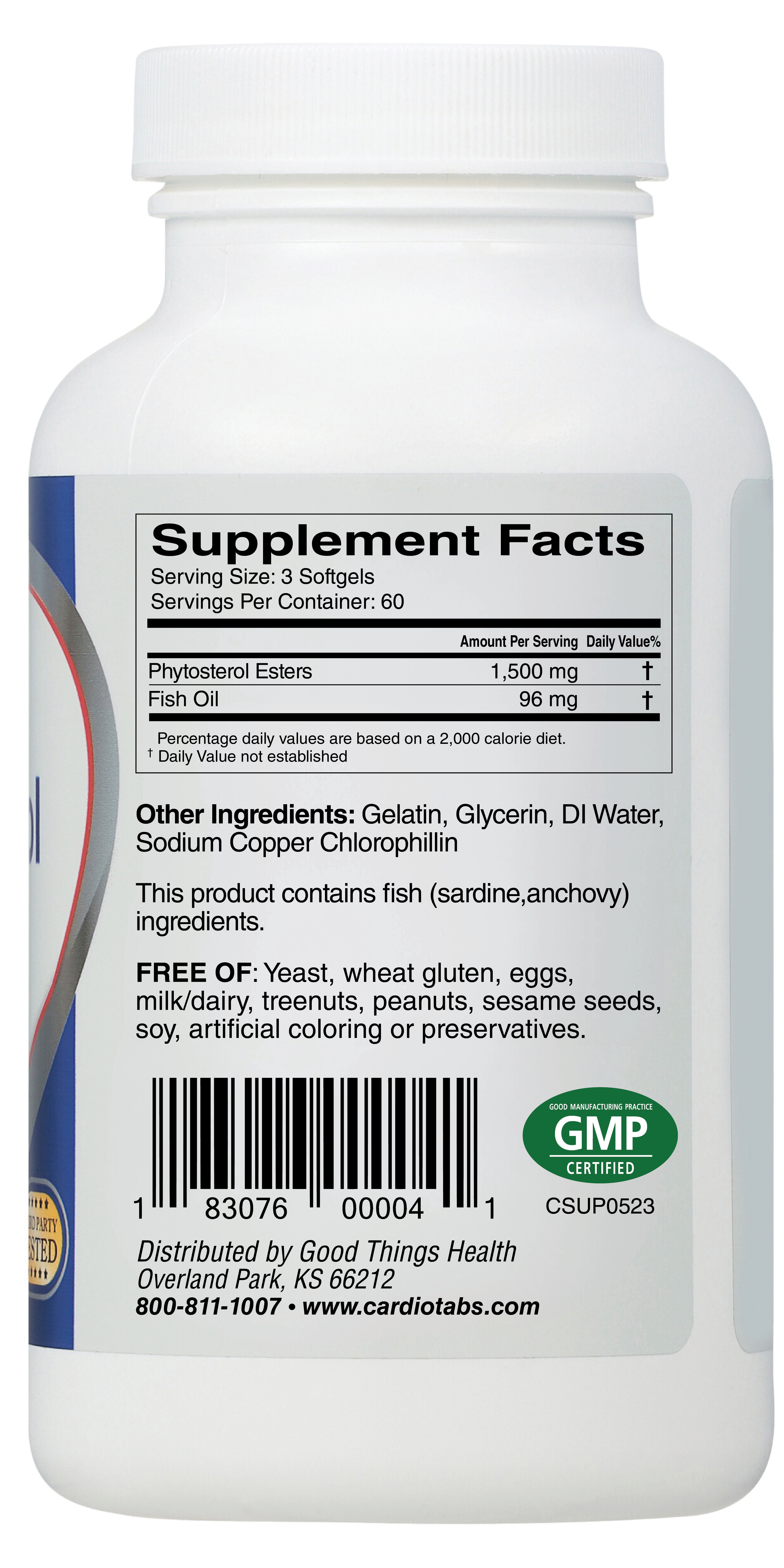 Cardiotabs CardioSterol with 1.5 grams Phytosterol Esters (180 softgels)