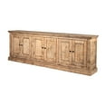 thumbnail image 3 of Miy Sideboard Buffet Cabinet, 6 Door, Natural Brown Pine Wood 106 Inch, 3 of 5
