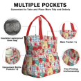 thumbnail image 3 of Pioneer Flower Floral Print Pattern Drawstring Lunch Bag Women - Drawstring Lunch Bag Insulated for Work Office - Stain-Resistant Large Lunchbags for Women with Multi-Pockets, 3 of 6