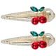 thumbnail image 1 of 2 pinzas para el cabello con forma de cereza, 6,3 x 2 x 1 cm, con diamantes de imitación, estilo elegante, tipo pico de pato., 1 of 8