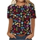 thumbnail image 1 of Liamobondopolis - Camiseta con estampado de pata para mujer, camisetas de manga corta con estampado de pata para mamá de perro, 1 of 4