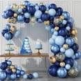 thumbnail image 1 of Kit de arco de globos A Archloon 134 piezas azul metálico y dorado, 1 of 8