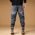 thumbnail image 4 of Pantalones vaqueros para hombre, estilo harén, ajustados, con bolsillos, apilados, moda 2024, holgados, Y2k, años 2000, primavera y otoño, XS, 4 of 5
