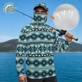 thumbnail image 3 of SEANATIVE Long Sleeve Sun Shirts for Men Fishing Hiking Running Tops Sun Hoodie Lightweight Breathable Outdoor UV Protection Rash Guard, M, Tribal Pattern Blue, 3 of 7