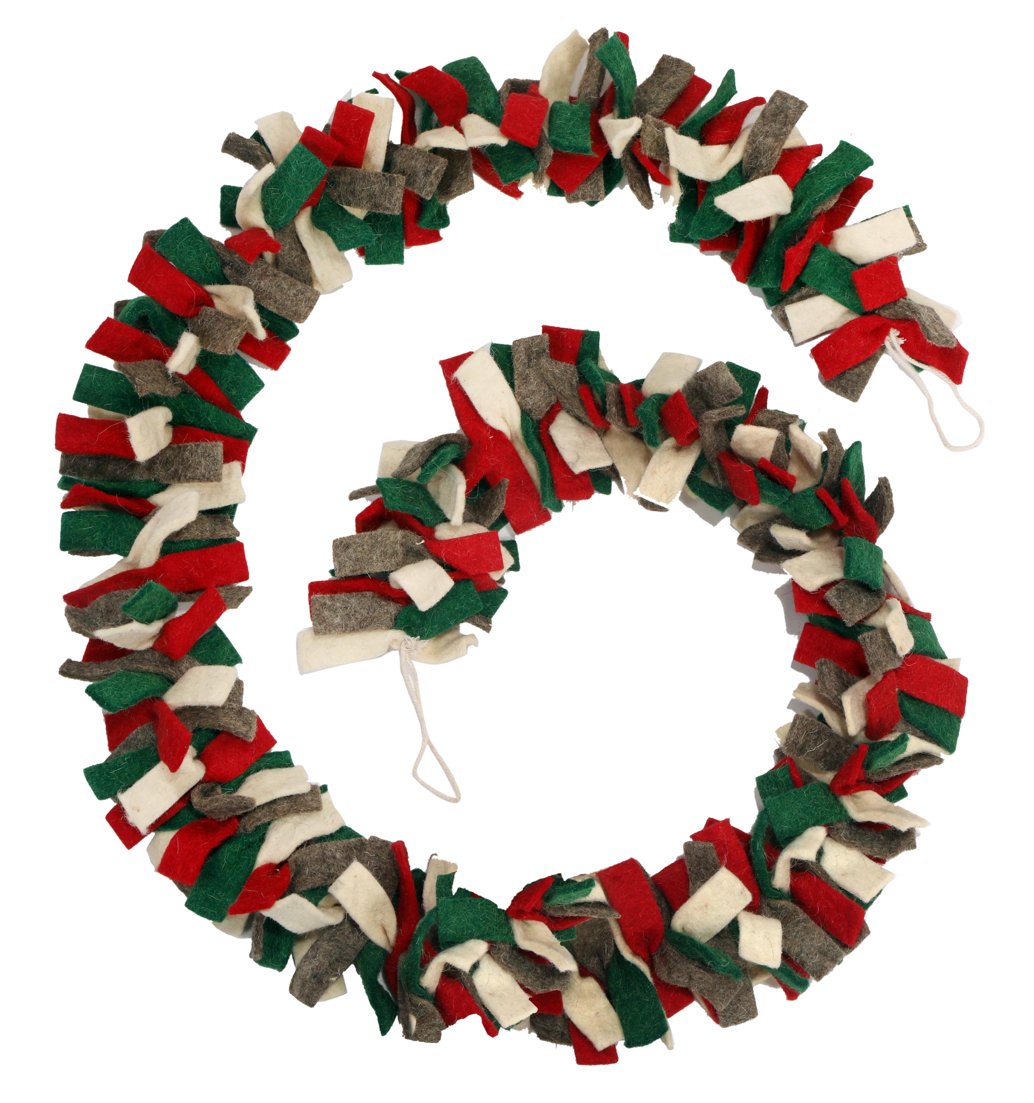 Holiday Time Multi Wool Frill Garland, 6'