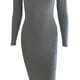 thumbnail image 5 of VISgogo Vestido Casual para Mujer Color Sólido Manga Larga Cuello Redondo Slim Fit Home Vestido Largo VISgogo moda, 5 of 6