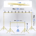 thumbnail image 2 of EMART Photo Backdrop Stand 10x7ft, Adjustable Background Stand Support Kit with Carry Bag for Parties, Events Decoration, Wedding, Photography -Titanium Gold, 2 of 6