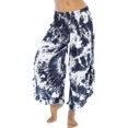 thumbnail image 1 of Snoarin Summer Plus Size Capris for Women Casual Pants With Eastic Waist, Solid Color Splashed Ink Print, Tie Dyed Ink, Seven Point Loose Wide Leg Pants Trousers for Women on Clearance, 1 of 4