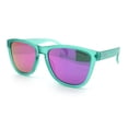 thumbnail image 4 of Polarized Mens Kush Color Mirror Pop Sport Horn Rim Sunglasses [Green - Purple Mirror], 4 of 7