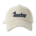 thumbnail image 4 of LiuXxxx Spring Summer Wide Brim Embroidered Letter Soft Top Hat Sun Fashionable Unisex Baseball Cap Beige, 4 of 4