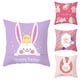 thumbnail image 5 of Style 7 Almohada de terciopelo de poliéster de Pascua feliz para funda de dibujos animados conejo huevos flor impresa cojín decorativo rosa Cov, 5 of 5