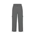 thumbnail image 5 of Havenre Cargo Capris Men's Workout Gym Sweat Pants Casual Drawstring Elastic Waist 3/4 Capri Pants Loose Fit Hiking Athletic Running Sweatpants with Pockets Dark Gray S, 5 of 5