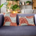 thumbnail image 3 of Plutus 20" x 30" Plush Damask Luxury Throw Pillow in Red and Blue, 3 of 9