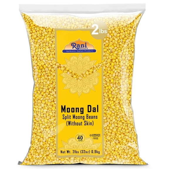Rani Moong Dal (Split Mung Beans without skin) Indian Lentils, 32oz (2lbs) 907g ~ All Natural | Gluten Friendly | NON-GMO | Kosher | Vegan | Indian Origin