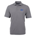 thumbnail image 2 of Men's Cutter & Buck Black Air Force Falcons Throwback Logo Virtue Eco Pique Stripe Recycled Polo, 2 of 3