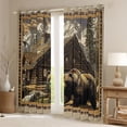 thumbnail image 2 of Homewish Safari Bear Blackout Curtains Set of 2 (52x84 Each) for Teenagers,Jungle Animal Window Curtains,Woodland Vintage Cabin Curtains and Drapes,Luxury Bedroom Decor, 2 of 6