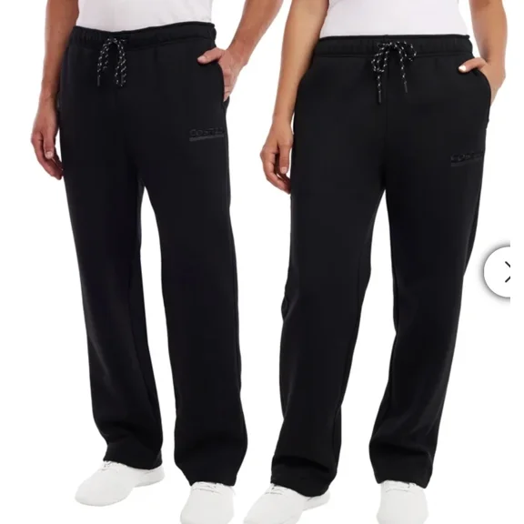 Kirkland Signature Unisex Logo Fleece Sweatpants, Black, Medium / Large