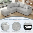 thumbnail image 3 of LUCKHAO 82.6" L-shaped Sectional Pull Out Sofa Bed Sleeper Sofa with Two USB Ports, Two Power Sockets and a Movable Storage Ottoman， for Living Room, 3 of 9