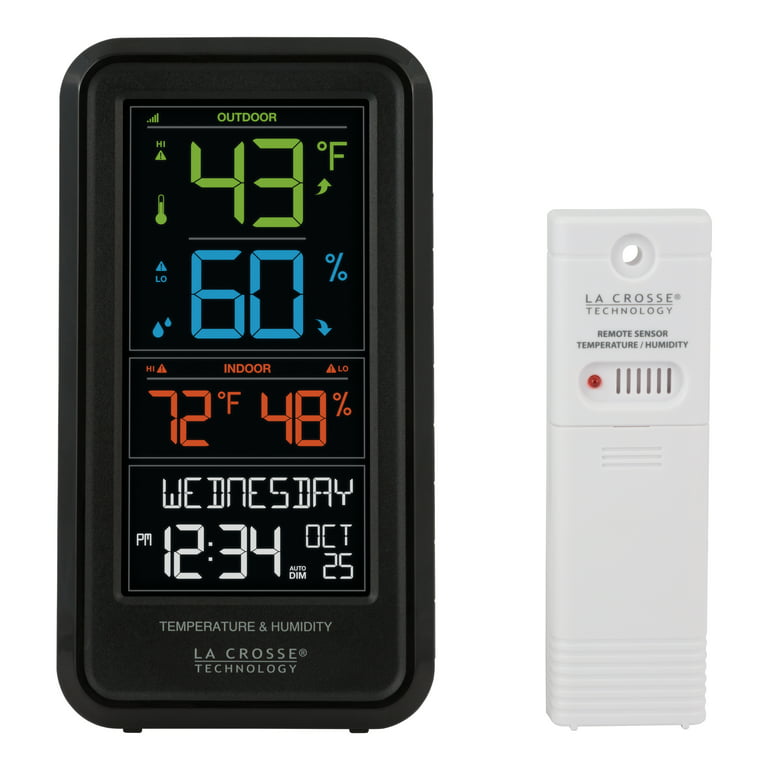 La Crosse Technology V61 Complete Personal Remote Monitoring Wi-Fi Weather  Station, Indoor/Outdoor Temperature and Humidity, Rain Fall Data, Barometer  - Black 