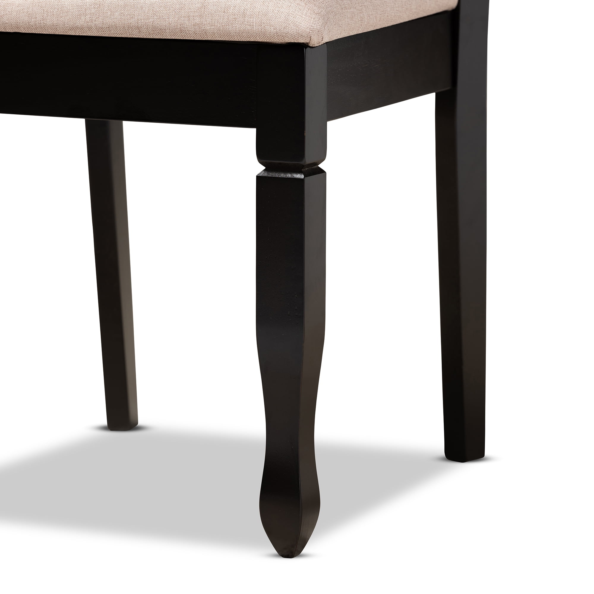 Baxton Studio Reneau Modern and Contemporary Sand Fabric Upholstered Espresso Brown Finished Wood 7-Piece Dining Set