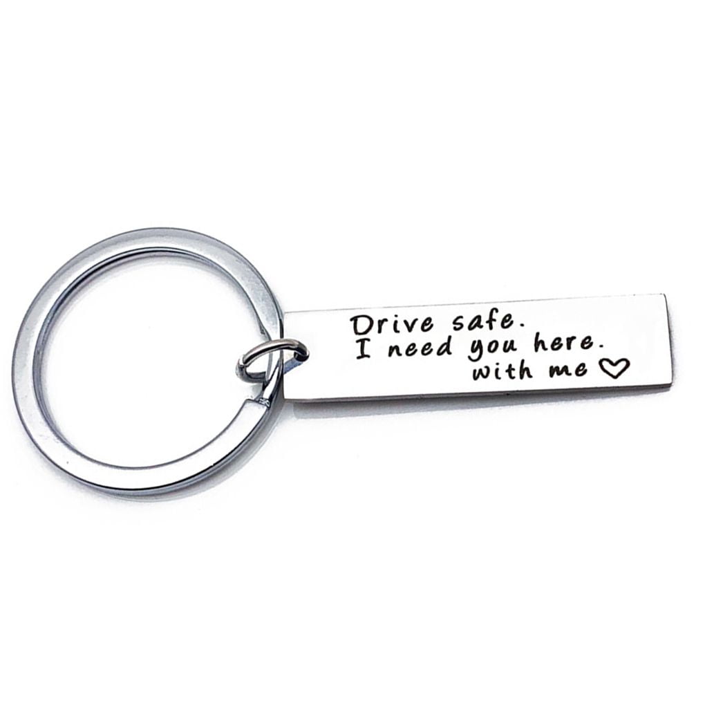 3PCS BE SAFE I NEED YOU HERE WITH ME Stainless Steel Keychain Key Ring  Boyfriend