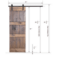 thumbnail image 4 of Essencaliy 30in x84in Solid Wood Barn Door, Made-in-USA Farmhouse Interior Sliding Barn Door With 5.25ft Barndoor Hardware Kit (DIY), 4 of 5