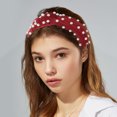 thumbnail image 2 of Unique Bargains 1 Pc Hairband Velvet Pearl Knot Hair Accessories for Women Red, 2 of 4