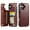 Brown, variant on For iPhone 16 Wallet Case with Card Holder, PU Faux Leather Kickstand Card Slots Case, Double Magnetic Clasp and Durable Shockproof Cover