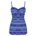 thumbnail image 1 of Mycoco Women's One Piece Swimdress Tummy Control Bathing Suit Monokini Ruffled Hem Swimsuits, 1 of 4