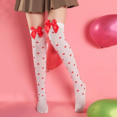 

TWIFER Valentine s Day Socks Women Girls Valentine s Day Socks Heart Love Prints Socks Party Accessories