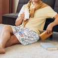 thumbnail image 5 of Kdxio America Landmarks2 Print Mens Sleep Shorts Bottoms Soft Comfy Pajama Wear Pants with Drawstring Pockets, 5 of 5
