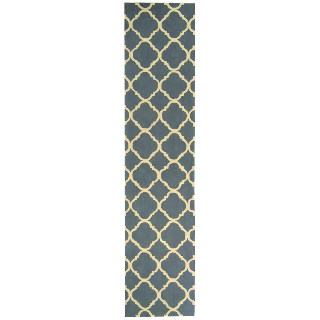 SAFAVIEH Newport Joselyn Geometric Cotton Runner Rug, Grey/Ivory, 2'3" x 10'