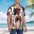thumbnail image 5 of Bixox Men's Hawaiian Shirts Men's Doodle Farm Animals Faces Print Short-Sleeve Shirt-Small, 5 of 8