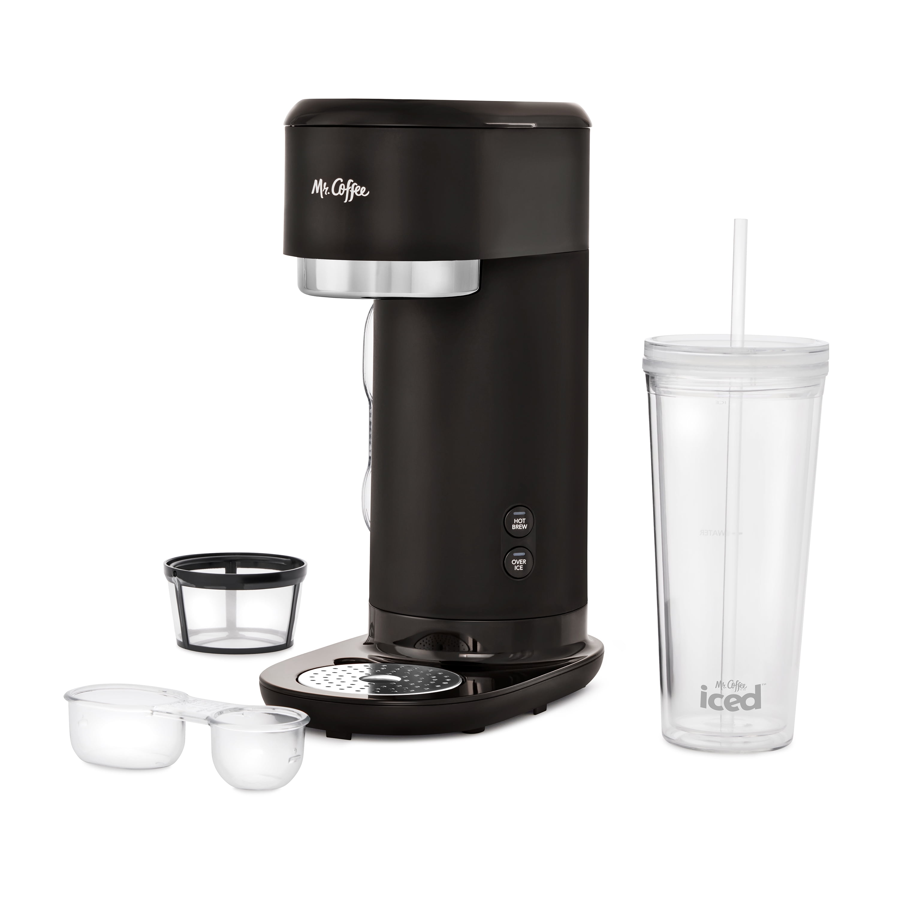  Mr. Coffee Iced Coffee Maker, Single Serve Machine with  22-Ounce Tumbler and Reusable Coffee Filter, Black: Home & Kitchen