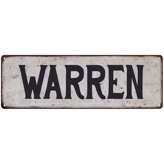 WARREN Vintage Look Rustic Metal City State Sign 6 x 18 High Gloss Metal 206180041079