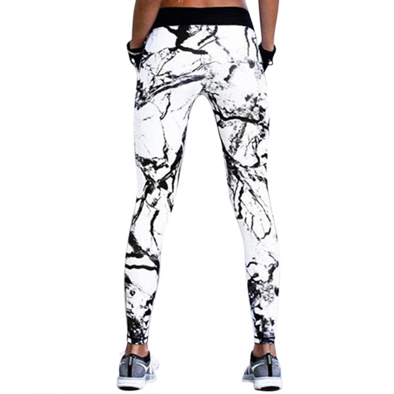 white marble print yoga running 