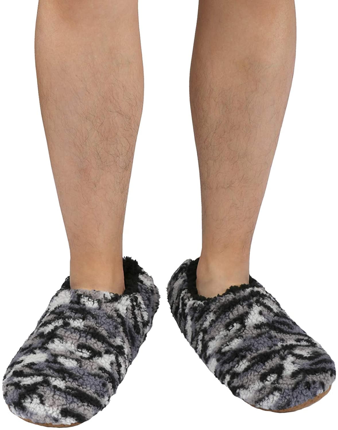 HTWW Mens Slipper Socks With Non Skid Bottoms, Warm Slipper Socks With