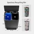 thumbnail image 4 of Garvee Stainless Steel 16 Gallon Trash Can, Step-On Dual Trash Bin, Black, 4 of 7